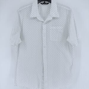 Travis Mathew Shirt Mens Large White Geometric Print Lightweight Cotton